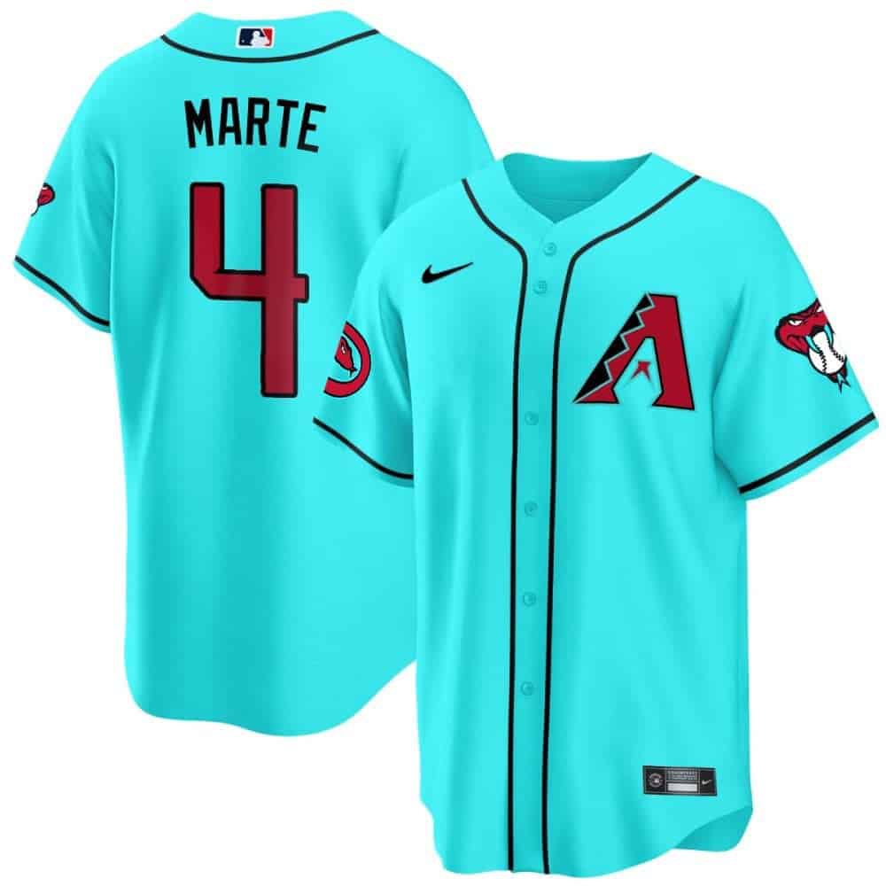 Men Arizona Diamondback #4 Marte Light Blue 2024 Nike Cool Base MLB Jersey->indianapolis colts->NFL Jersey